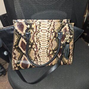 Brahmin Priscilla Satchel Travertine Ballington Snake Leather Shoulder Bag